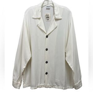 NWT CP Shades Blouse Button Up Long Sleeves Ivory Cream Size M